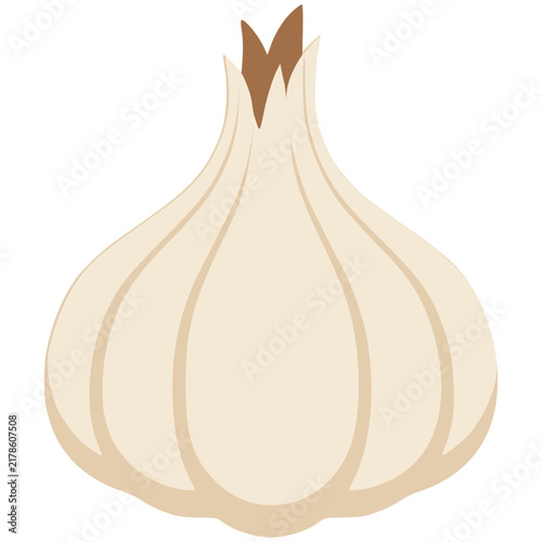 Fresh garlic bulb icon isolated on transparent background perfect for kitchen and cooking illustrations