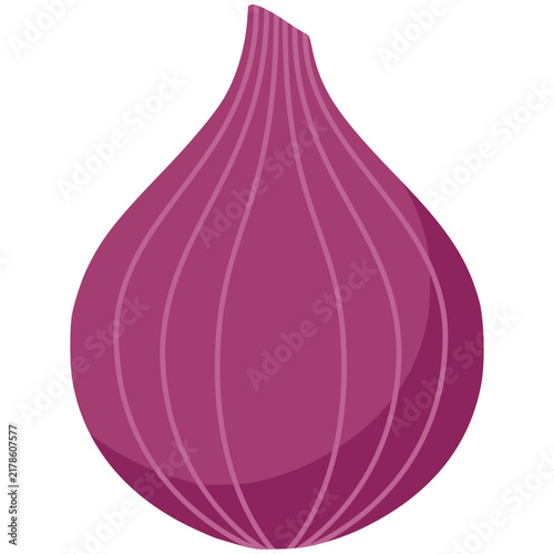Fresh red onion bulb icon isolated on transparent background for food packaging and recipes