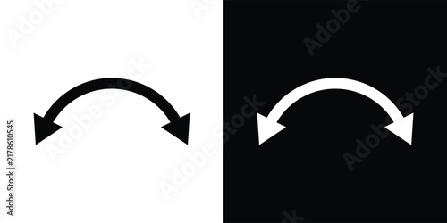 Принти на полотні curved double sided arrow vector icon set