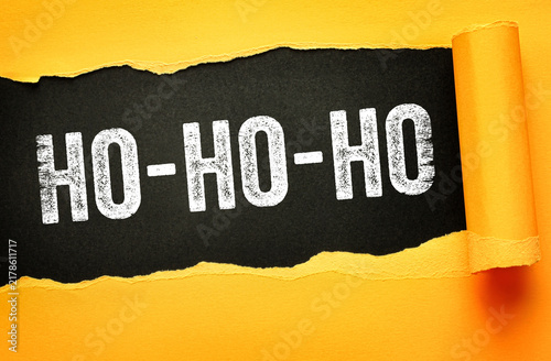Canvastavla HO-HO-HO text displayed in festive bold font under torn paper effect
