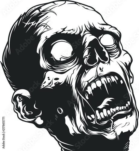 A scary, eerie, monstrous zombie illustration for Halloween