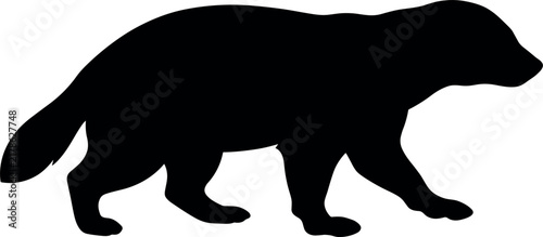 Black Wolverine Silhouette Icon Vector Illustration Isolated on White Background for Fierce Wildlife Logo Corporate Branding Mascot T-shirt Design and Predator Concepts