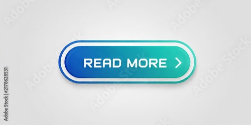 Modern read more button with arrow pointing right on gradient blue background