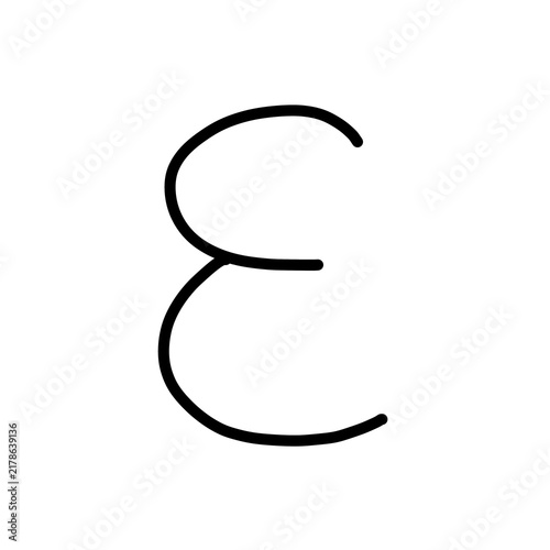 Konstfotografi Ancient Greek alphabet history old epsilon Hand drawn Organic line doodle