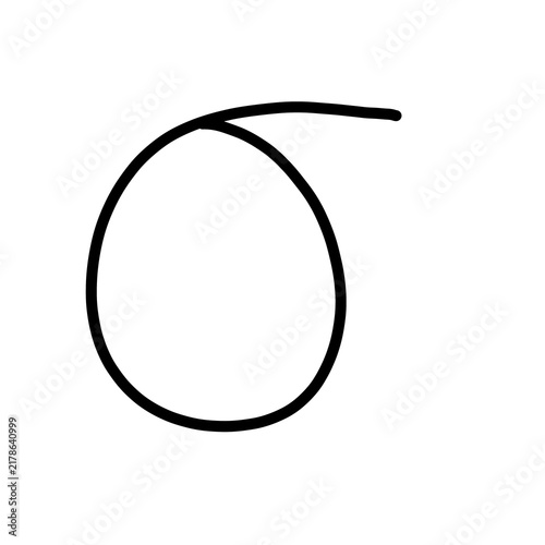 Obraz na płótnie Ancient Greek Sigma Hand drawn Organic line doodle