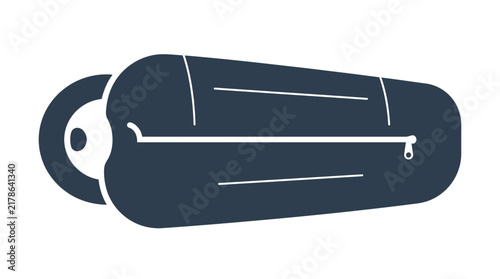 Minimalist vector illustration of a camping sleeping bag