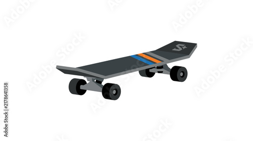 Minimalist Vector Illustration of a Modern Skateboard