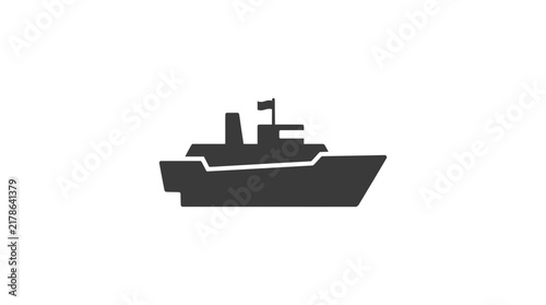 Minimalist Silhouette Icon of a Large Motor Yacht