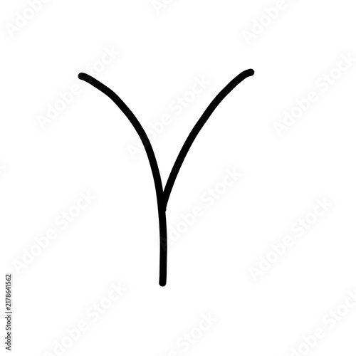 Ancient Greek alphabet history old Upsilon Hand drawn Organic line doodle