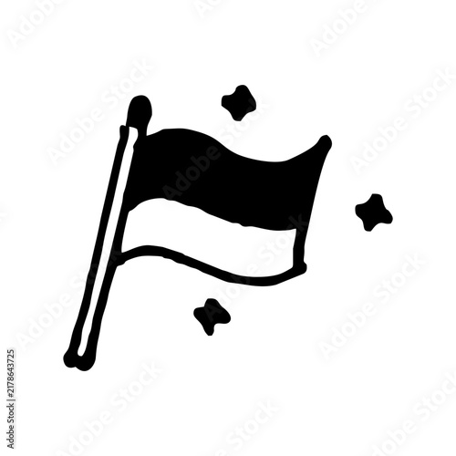 flag icon hand drawn using pen