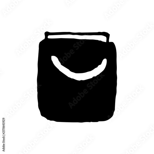 hand drawn shopping bag icon using pen