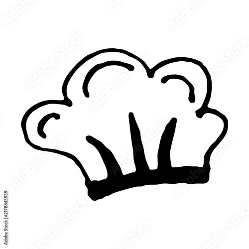 hand drawn chef hat icon using pen