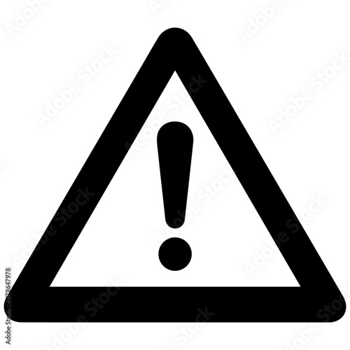 Warning triangle sign with exclamation mark icon for road safety and hazard alerts
