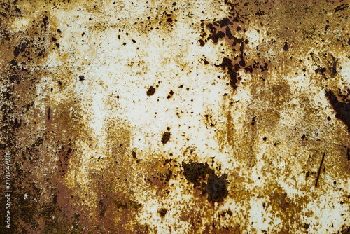 Принти на полотні Surface exhibiting heavy rust and corrosion with patches of peeling paint and discoloration