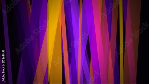 Abstract overlapping vertical neon light stripes, vibrant purple and gold color gradient, ideal for motion graphics, digital backdrops and video art