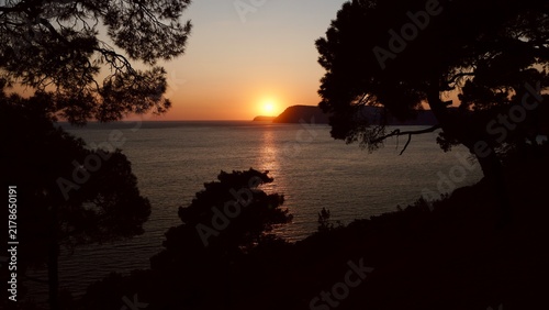 Принти на полотні Beautiful scenic landscape of Black Sea coast along Sevastopol trail