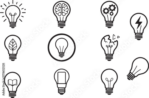 Bulb icon line art