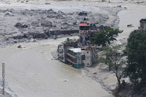 Bhotekoshi Flash Flood Causes Widespread Destruction in Betrawati Bazar on Nuwakot-Rasuwa Border