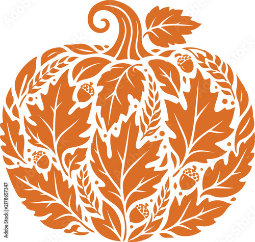 Elegant Thanksgiving Autumn Harvest Decorative Illustration