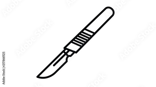 Surgical scalpel vector illustration featuring clean black lines for professional medical design and healthcare projects