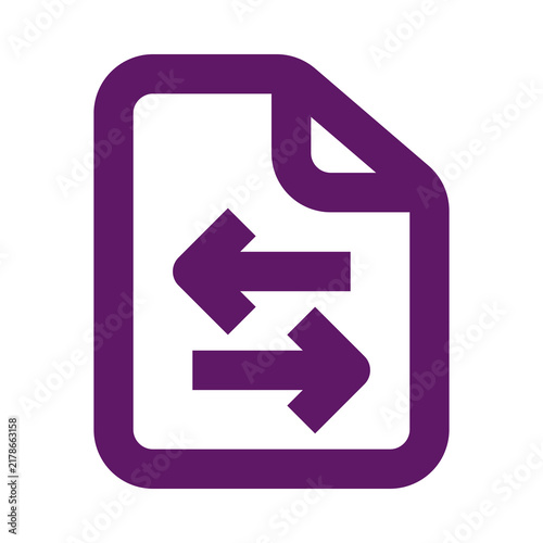 Canvastavla Purple document icon with bidirectional arrows representing file exchange and tr