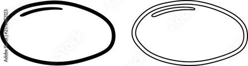 Minimalist oval capsule icon set featuring bold and thin hand-drawn line art on white background for medical or soap designs.