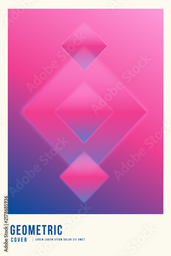 Abstract Geometric Gradient Background: A minimalist abstract design featuring overlapping translucent rhombuses in a vibrant gradient of pink and blue, evoking a modern and stylish aesthetic.