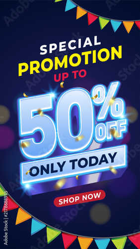 Special Promotion 50 Percent Off Sale Banner Template