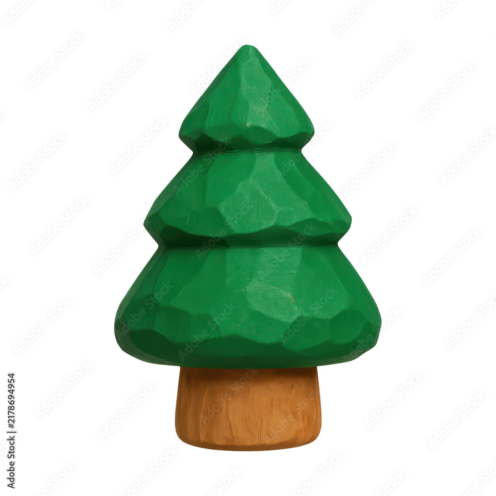 Obraz premium PNG Cartoon green pine tree illustration.