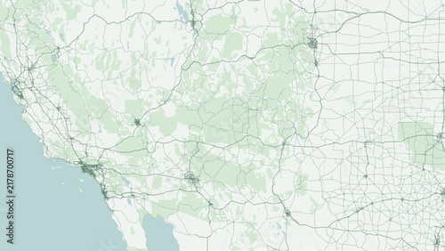 Konstfotografi Modern minimalist vector map of the Colorado River, USA