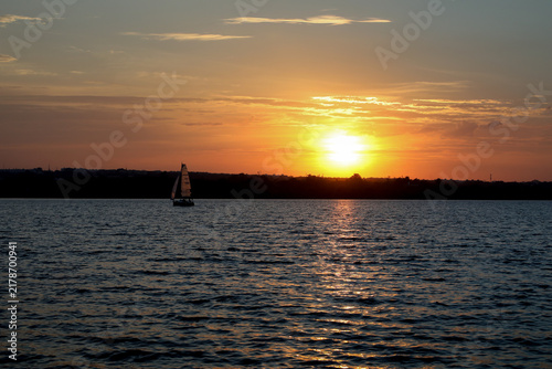 Sunset on Lake Paranoa, in Brasilia, Brazil
