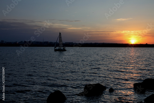 Sunset on Lake Paranoa, in Brasilia, Brazil