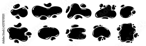 Frame puddle water Liquid watery graphic design elements collection, text backgrounds Soft milk stain, cartoon blotch
