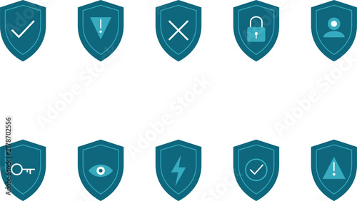Security shield icons for digital privacy and protection