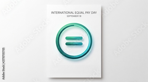 Modern abstract equal sign icon with green circle