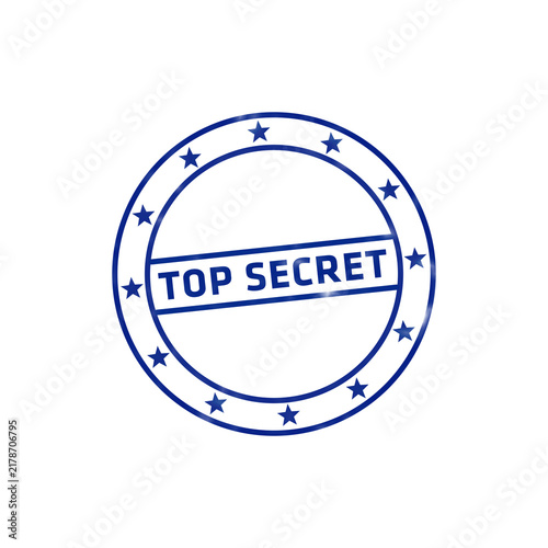 Obraz na płótnie A blue circular rubber stamp with the words secret written in the center, surrou