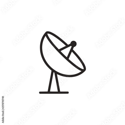 Minimalist satellite dish icon for communication and technology