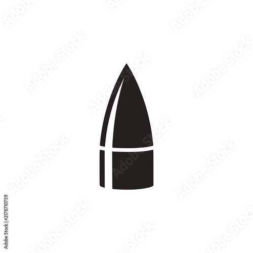 Minimalist Black Silhouette of a Firearm Bullet Icon