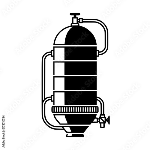 Industrial Water Filtration Tank Vector Icon