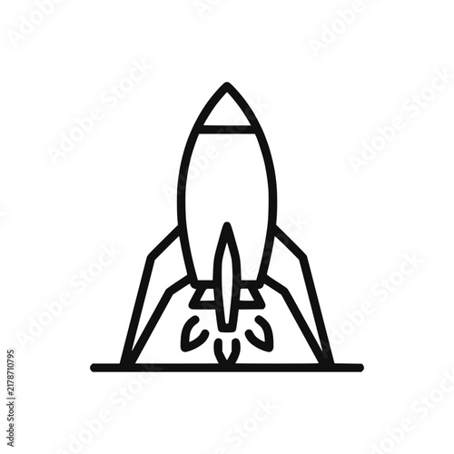 Minimalist Rocket Launch Line Art Icon