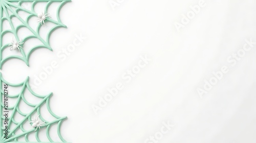 Pastel Mint Halloween Spider Web Corner Background