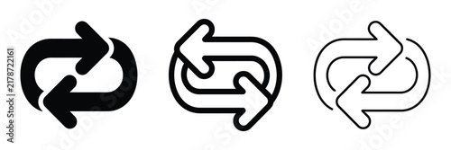 Transfer arrows icon silhouette vector outline and line art