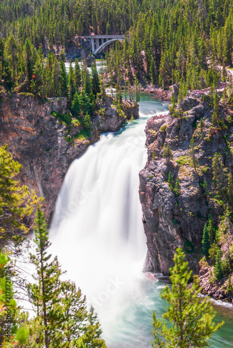 Upper Yellowstone Falls on the Yellowstone River in Yellowstone National Park. Wyoming