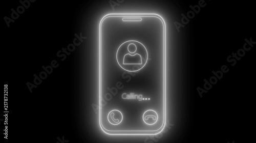Neon Glowing Smartphone Incoming Call Screen Animation