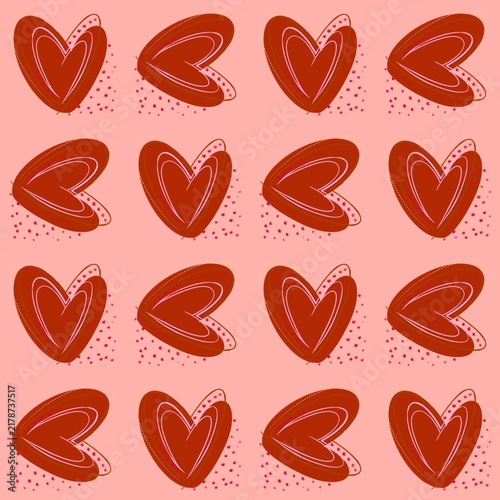 Terracotta Heart Seamless Pattern