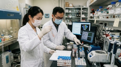 Scientists Collaborating In A Modern Laboratory Environment