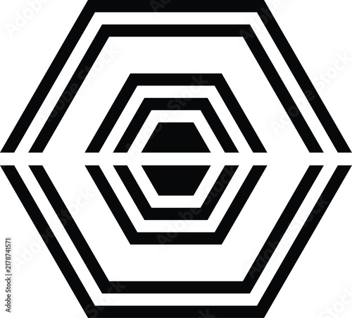 Modern Nested Hexagon Geometric Logo Design