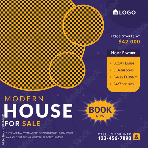 ​House for sale social media post template for property sale