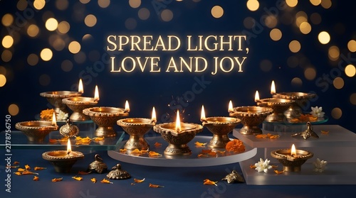 Warm glowing candles and bokeh lights create a festive and peaceful holiday scene