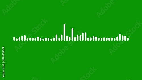 Audio waveform spectrum animation, waveform loop, Abstract audio wave digital frequency sound waveform spectrum animation, waveform audio spectrum with transparent on green screen. 4k video
